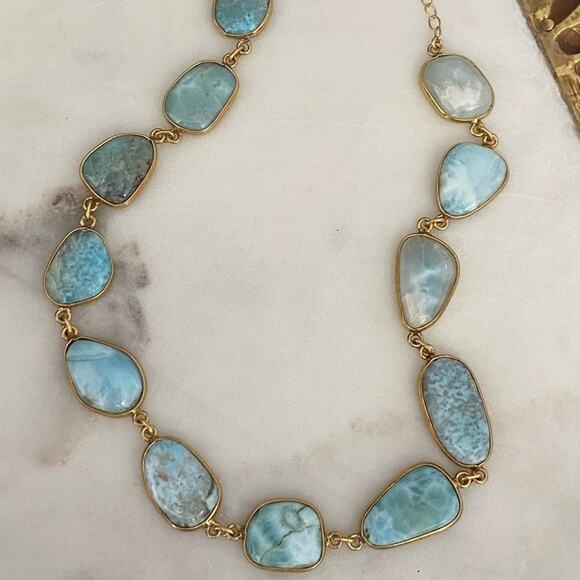 NEW Anthropologie x Ela Rae Sadie Larimar Stone Choker - Picture 15 of 16